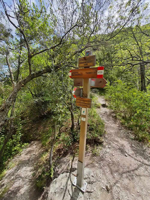 Cartelli indicativi per la Cascata del Salinello