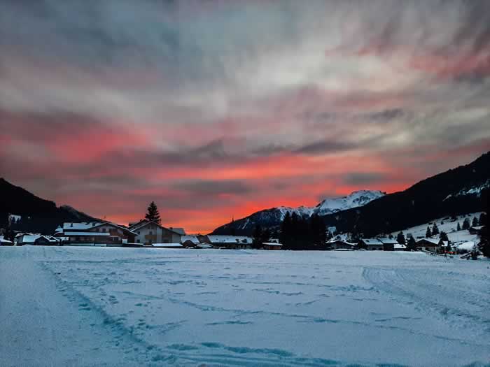 Tramonto a Pozza di Fassa sulla Val di Fassa