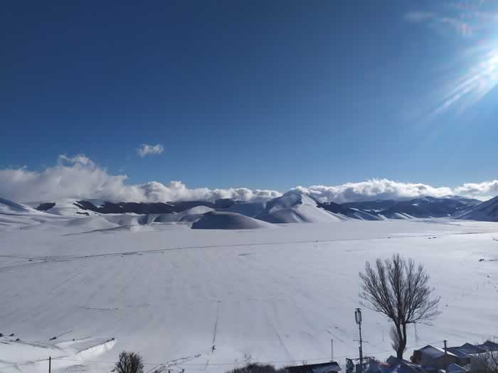 Panorama di Castelluccio di Norcia in inverno